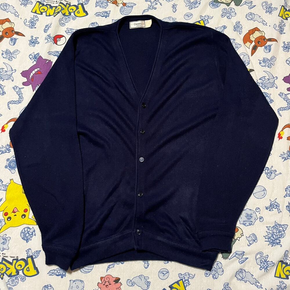 Vintage 80s Classics by Palmland Navy Cardigan